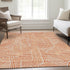 8' X 10' Orange And Ivory Abstract Geometric Washable Area Rug With UV Protection