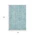 8' X 10' Teal And Ivory Abstract Geometric Washable Area Rug With UV Protection