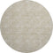 8' Beige And Ivory Abstract Geometric Washable Round Rug With UV Protection