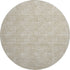 8' Beige And Ivory Abstract Geometric Washable Round Rug With UV Protection