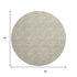 8' Beige And Ivory Abstract Geometric Washable Round Rug With UV Protection