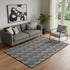 5' X 8' Black And Gray Abstract Geometric Washable Area Rug With UV Protection