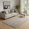 5' X 8' Brown And Beige Abstract Geometric Washable Area Rug With UV Protection