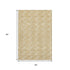 5' X 8' Gold And Ivory Abstract Geometric Washable Area Rug With UV Protection