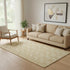 5' X 8' Gold And Ivory Abstract Geometric Washable Area Rug With UV Protection