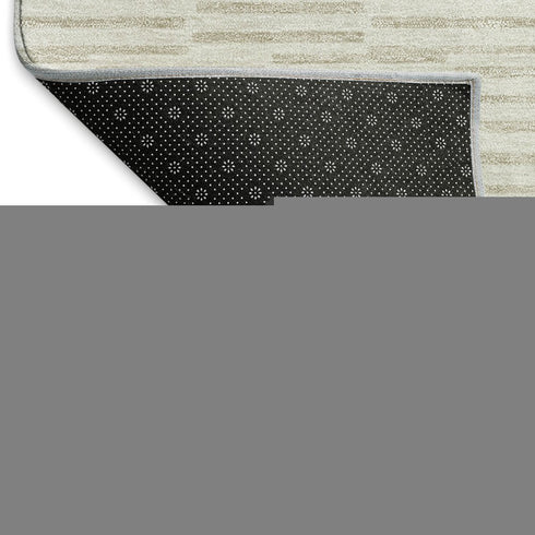 5' X 8' Ivory And Beige Abstract Geometric Washable Area Rug With UV Protection