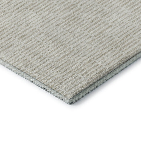5' X 8' Ivory And Beige Abstract Geometric Washable Area Rug With UV Protection