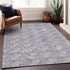 8' X 10' Lilac And Ivory Abstract Geometric Washable Area Rug With UV Protection