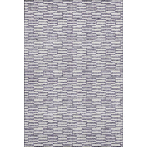 8' X 10' Lilac And Ivory Abstract Geometric Washable Area Rug With UV Protection