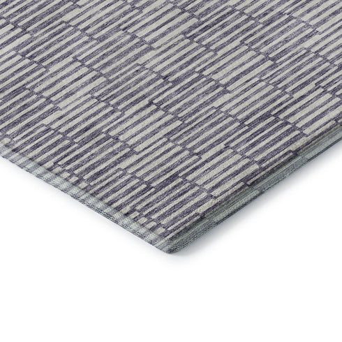 8' X 10' Lilac And Ivory Abstract Geometric Washable Area Rug With UV Protection