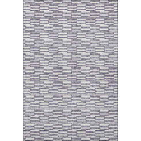 8' X 10' Lilac And Ivory Abstract Geometric Washable Area Rug With UV Protection