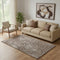 5' X 8' Brown And Beige Geometric Washable Area Rug With UV Protection