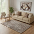 5' X 8' Brown And Beige Geometric Washable Area Rug With UV Protection