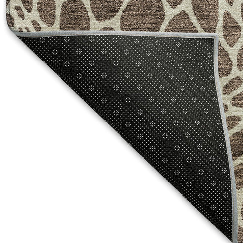 8' X 10' Brown And Beige Geometric Washable Area Rug With UV Protection