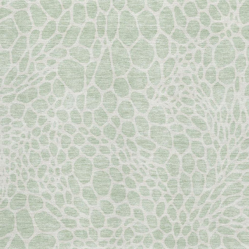 5' X 8' Mint Green And Ivory Geometric Washable Area Rug With UV Protection