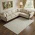 8' X 10' Beige And Ivory Damask Washable Area Rug With UV Protection