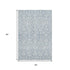 5' X 8' Denim Blue And Ivory Damask Washable Area Rug With UV Protection