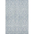 5' X 8' Denim Blue And Ivory Damask Washable Area Rug With UV Protection
