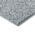 5' X 8' Denim Blue And Ivory Damask Washable Area Rug With UV Protection