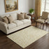 5' X 8' Gold And Ivory Damask Washable Area Rug With UV Protection