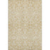 5' X 8' Gold And Ivory Damask Washable Area Rug With UV Protection