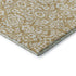 8' Gold And Ivory Damask Washable Round Rug With UV Protection