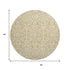 8' Gold And Ivory Damask Washable Round Rug With UV Protection