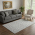 5' X 8' Gray And Ivory Damask Washable Area Rug With UV Protection