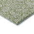 5' X 8' Green And Ivory Damask Washable Area Rug With UV Protection