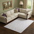 8' X 10' Lavender And Ivory Damask Washable Area Rug With UV Protection
