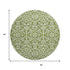 8' Olive Green And Ivory Damask Washable Round Rug With UV Protection