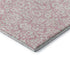 5' X 8' Pink And Ivory Damask Washable Area Rug With UV Protection