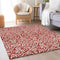 8' X 10' Red And Ivory Damask Washable Area Rug With UV Protection