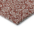 8' X 10' Red And Ivory Damask Washable Area Rug With UV Protection
