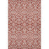 8' X 10' Red And Ivory Damask Washable Area Rug With UV Protection
