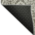 8' Taupe And Ivory Damask Washable Round Rug With UV Protection