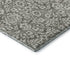 8' Taupe And Ivory Damask Washable Round Rug With UV Protection