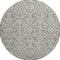8' Taupe And Ivory Damask Washable Round Rug With UV Protection