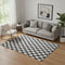 5' X 8' Black And White Polka Dot Washable Area Rug With UV Protection
