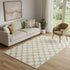 5' X 8' Gold And Ivory Polka Dot Washable Area Rug With UV Protection
