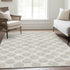 9' X 12' Ivory And Beige Polka Dot Washable Area Rug With UV Protection