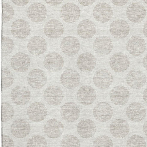 9' X 12' Ivory And Beige Polka Dot Washable Area Rug With UV Protection