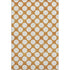 8' X 10' Orange And Ivory Polka Dot Washable Area Rug With UV Protection