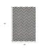 5' X 8' Black And Ivory Chevron Washable Area Rug With UV Protection