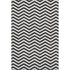 8' X 10' Black And Ivory Chevron Washable Area Rug With UV Protection