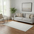 5' X 8' Ivory And Beige Chevron Washable Area Rug With UV Protection