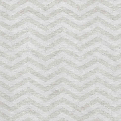 5' X 8' Ivory And Beige Chevron Washable Area Rug With UV Protection