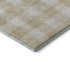 8' Beige And Ivory Plaid Washable Round Rug With UV Protection