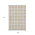 8' X 10' Beige And Ivory Plaid Washable Area Rug With UV Protection