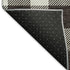 8' Black And Ivory Plaid Washable Round Rug With UV Protection
